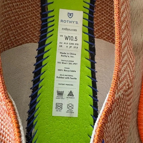 Rothy's The Point Merino Camel and Beige Patterned Flats - Picture 4 of 4